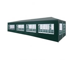 vidaXL Tente de Réception 3x12 m Vert Tonnelle Chapiteau de Jardin Pavillon