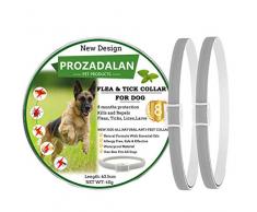 PROZADALAN Collier Antiparasitaire pour Chiens, Collier Anti-Puces et Anti-Tiques pour Chiens, Protection Efficace Pendant 8 Mois, Ajustable et Imperméable (2pack)