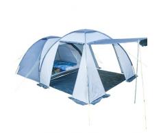 skandika Bergen Tente Igloo dôme avec avancée 4 Personnes Bleu/Gris Argenté 450 x 290 cm