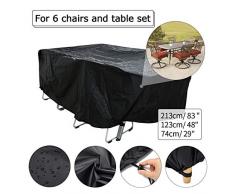 Housses de Meubles 213x123x74cm, Essort Housse Salon de Jardin Imperméable, Housse de Protection Meubles Couverture de Jardin pour Table, Canapé, Inclinable, Chaises, Noir