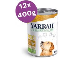 Yarrah Bio Lot de 12 boîtes de Nourriture pour Chien Motif Poulet Spirulina 400 g 12 x 400 g
