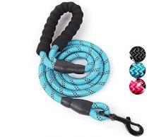 Adogo Corde Laisse pour chien avec poignée rembourrée souples et fils réfléchissants en nylon durable Laisse de sécurité 1,5 m escalade Corde Twist Laisse pour chien pour Small Medium Chiens