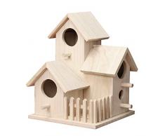 7Lucky Maison doiseaux, Nichoir extérieur créatif Mural en Bois pour extérieur Maison en Plein air en Forme de boîte pour Les Oiseaux (C)