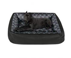 SuperKissen24 Panier pour Chien - Lit pour Chien - Apaisant - Taille XL - Noir et Gris - Pattes de Lin