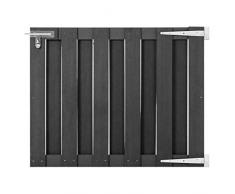 vidaXL Portillon Portail de Jardin Porte de Patio Portillon de Terrasse Portail de Patio Porte dExtérieur Durable WPC 100x80 cm Gris