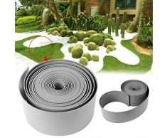 Forever Speed Bordure de gazon PE Rouleau en plastique lisse Bordure de gazon Bordure Gris 10mx10cm gris