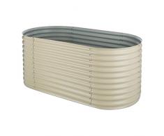 Blumfeldt High Grow Carré potager surélevé plantations (2 m, alliage zinc-aluminium résiste efficacement aux intempéries, travail confortable en hauteur) - beige