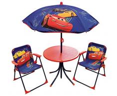 Fun House DISNEY CARS Salon de jardin pour enfant comprenant 1 Table, 2 Chaises pliables et 1 Parasol