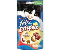 Felix Crispies Lot de 8 sachets de friandises pour Chat avec protéines, vitamines et acides Gras oméga 6 (8 x 45 g)