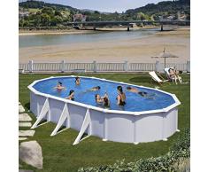 Gre KITPROV738 Piscine Acier Ovale H 132 M Blanche Atlantis, 730x375x132 cm