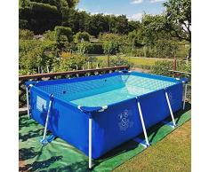 XLBHSH Piscine Hors-Sol Tubulaire Rectangulaire Métal Frame 260x160x65 cm Bleu