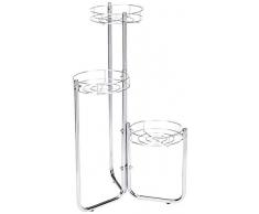 Haku Möbel 51288 Console pour Porte Plantes Tube dAcier Chromé - Ø plateau 15cm - charge max.4kg