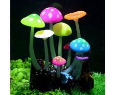 Uniclife Effet Incandescent Champignon Artificiel Aquarium Décor De Plantes Ornement Décoration pour Fish Tank Paysage