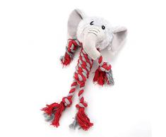 fivekim Puppy Dog Chew Toy Coloré Animal Design Corde De Coton Interactive Dents Nettoyage Chien Jouet Éléphant