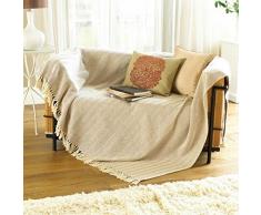 Ramsdendirect Jeté de canapé Beige naturel Taille L