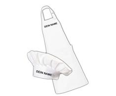 ShirtInStyle Ensemble pour Cuisiniers de la maison et Baker "Tablier de cuisine et Toque de chef"en option avec leur Vos propres mots affiné - texte blanc