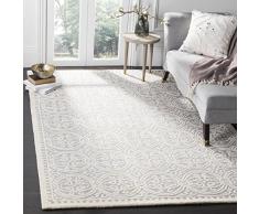 Safavieh Tapis Texturé, Tufté à la main la Laine Tapis en Argent / Ivoire, 90 X 150 cm