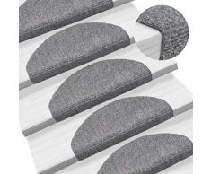 Festnight Set de 15 Marchettes Descalier Tapis descalier Auto-adhésif Surface Antidérapante Gris Clair 65 x 21 x 4 cm