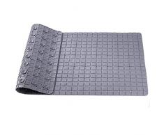 MaoXinTek Tapis de Douche Antiderapant Tapis de Baignoire de Bain avec Ventouse/Trous de Drainage pour Baignoires et Douches, Anti Moisissure Tapis de Sol, Longue 70 x 40cm Gris