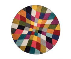 FLAIR RUG Spectrum Rhumba Tapis Rond sculpté à la Main Multicolore 160 x 160 cm