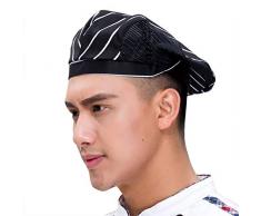 Unisexe Toque de Chef Cuisinier Mode Chapeau de Cuisine Professional Elastique Toque de Pâtissière Boulanger Travail Serveur Traiteur Ajustable Calotte Bonnet Béret Respirant pour Restauration Hôtel
