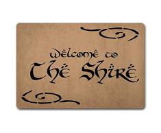 Tapis De Porte À Dossier,Tapis DIntérieur Et DExtérieur Bienvenue Dans La Paillasson Shire Le Seigneur Des Anneaux Tapis De Porte Dessus En Tissu Non Tissé Avec Tapis Antiglisse En Caoutchouc P