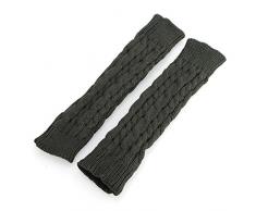 Hiver gants tricotée pour femme, tukis portes Sans Doigts Manchons maille longue Bouillotte Bras Collants/la main chauffe-mains Jambières, chaud Gants en tricot Plus Jambières pour femme gris foncé
