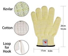 Ironland Gants de Four Gants de Barbecue Anti Chaleur Résistent jusqu'à 500°C, Anti-coupure, pour Cuire, Griller, Cuire au Four (1 paire, jaune)