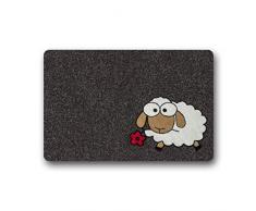 Eureya Paillasson Humoristique en Caoutchouc antidérapant Tapis dentrée Mignon Mouton Tapis dentrée intérieur en Caoutchouc antidérapant pour Cuisine, Salle de Bain, Salon 40 x 60 cm