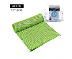 Miworm Serviette de refroidissement en microfibre pour le yoga, le sport, la gym, le camping, le fitness, la course à pied et autres sports M Vert