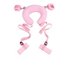 Manchette réglable en cuir rose solide et durable super doux poignets en fourrure avec bracelet multifonctionnel oreiller