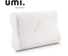 UMI. Essentials Oreiller Ergonomique à Mémoire de Forme Cervical - Certification Oeko TEX - Coussin Oreiller douleurs cervicales avec Hauteurs Réglables, Oreiller Anti Ronflement et Orthopédique