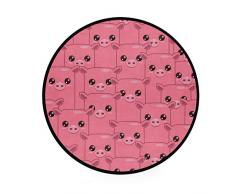 Mnsruu Tapis Rond Humoristique en Forme de Cochon pour Salon ou Chambre à Coucher Diamètre 92 cm