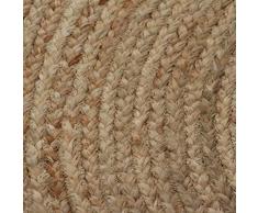 vidaXL Tapis Jute Tressé 150 cm Rond Moquette Carpette à la Main Décor Salon