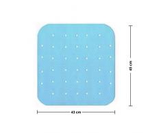 Tapis de fond de bain casa pura® Relax antidérapant bleu clair | pour douche, 3 tailles | sans PVC/latex, antiglisse | 43x45cm