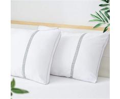 BedStory Oreillers 50x70 Lot de 2, Oreiller Moelleux, Coussin Blanc, Garnissage Fibre Creuse, 2 Oreillers Gonflants, Oreiller Anti-Acarien, Hypoallergénique et Anti-Transpiration