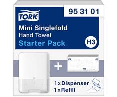 Tork 953101 Starter Pack pour papier essuie-mains pliés en V - Mini Xpress H3 - Design Elevation - Blanc