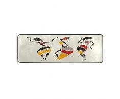 Mnsruu Tapis humoristique Danseuse africaine Aztèque Tribal Ethnique Tapis pour salon, chambre à coucher, cuisine 61 cm x 182,88 cm
