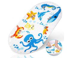 Yosemy Tapis de Bain Antidérapant Tapis de Douche avec Ventouses pour Bébé Enfant pour Salle de Bain Baignoire Cartoon Imprimé (69 x 39 cm)