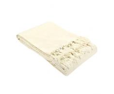 Paris Prix - Jeté De Fauteuil à Franges Lana 150x150cm Naturel