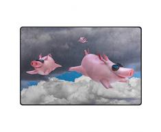 Use7 Tapis Humoristique Cochon Animal Nuage Tapis Tapis Tapis Tapis pour Salon Chambre à Coucher, Tissu, Multicolore, 50 x 80 cm(1.7 x 2.6 ft)