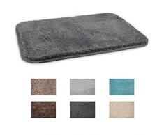 FCSDETAIL Tapis de Bain Antidérapant à Poils Longs en Microfibre 50 x 80 cm, Tapis de Sol Lavable en Machine avec Microfibre Douces Absorbant leau pour la Baignoire, la Douche et la Salle de Bain