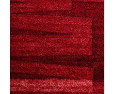 casa pura Tapis Carré 100x100 Design Rouge Moderne | 100% Polyamide Doux | Dos Antiderapant | Rouge, 100x100cm - Veneto