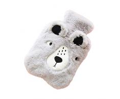 Milopon Bouillotte de Poche en Peluche pour Les journées Froides et Les Voyages, Grauer Bär, 20 * 14cm