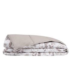 Casatex Couette Spéciale Hiver en Plumes et Duvet d’oie, Imprimée, Impression Florale d’Un Côté et Teinte Unie de l’Autre, pour lit Double - Couleur Ecru’