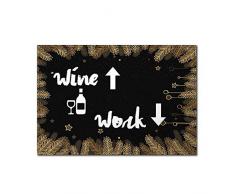 Sun&Home Paillasson Humoristique Personnalisable pour intérieur/extérieur Tapis de Salle de Bain en Tissu Non tissé antidérapant, Flanelle, Wine Work, 15.7x23.6 inch