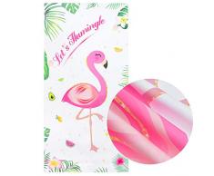 WERNNSAI Serviette de Plage Flamant - Articles de fête Tropicaux Hawaiians 76 × 152cm Microfibre Piscine Couverture de Plage Voyage Vacances Plage Cadeau pour Les Filles Femmes
