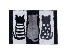 BESPORTBLE Intérieur Extérieur Paillasson Chats Tapis de Sol Dentrée Porte Dentrée Tapis Anti-Dérapant Décoratif Zone Tapis pour Salon Chambre Salle de Bain Cuisine 50X80 Cm