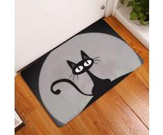 Nunbee Paillasson Imprimé Animalier Designe Tapis de Sol antidérapant extérieur d'entrée Interieur Fibre de Coco Geek Chat Chouette cerf Multicolore, Comic-Tier5 50 * 80cm