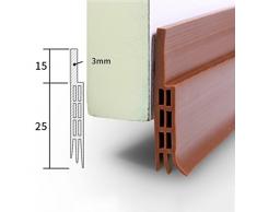 Lvguang Bas de Porte d'Etanchéité Adhésif Imperméable à l'Eau Isolement du Bruit du Passage d'Air Anti Souris Cafard pour les fissures et les espaces Brown # 1 100 * 4 * 0.5 cm